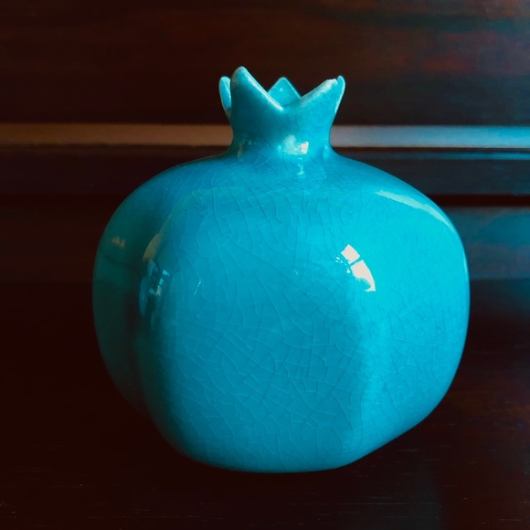 Porcelain Ceramic Pomegranate Handmade Greek Decoration Symbol For Luck Fortune - Picture 2 of 6